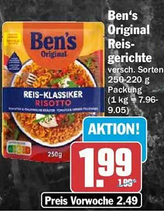 Ben's Original Reisgerichte versch. Sorten 250-220 g Packung
