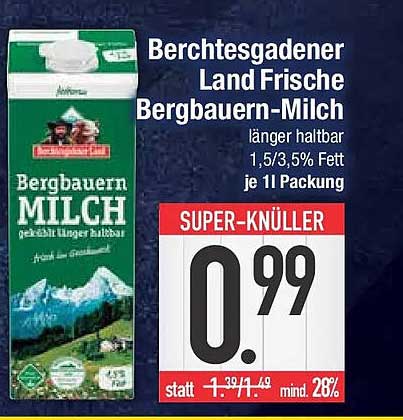 Berchtesgadener Land Frische Bergbauern-Milch