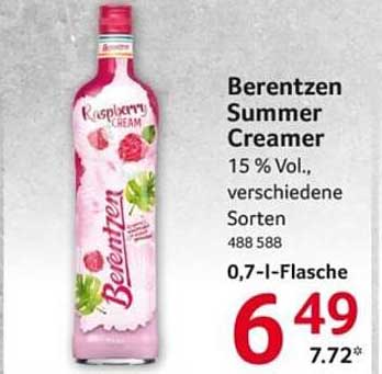 Berentzen Summer Creamer 15 % Vol., verschiedene Sorten, 488 588, 0,7-l-Flasche
