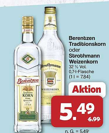Berentzen Traditionskorn oder Strothmann Weizenkorn