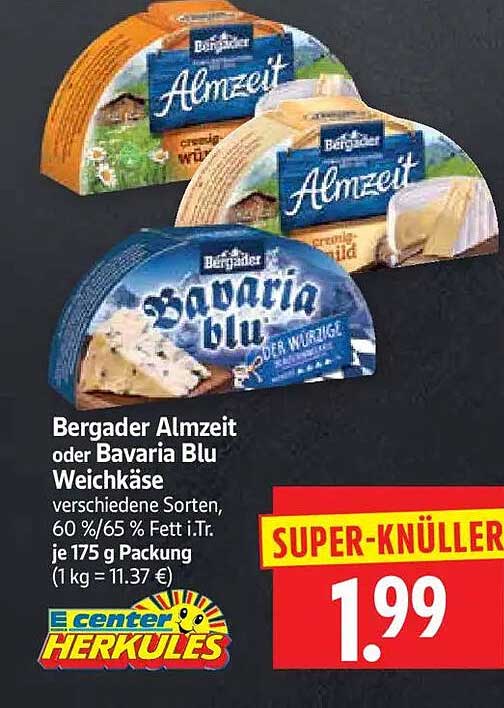 Bergader Almzeit oder Bavaria Blu Weichkäse