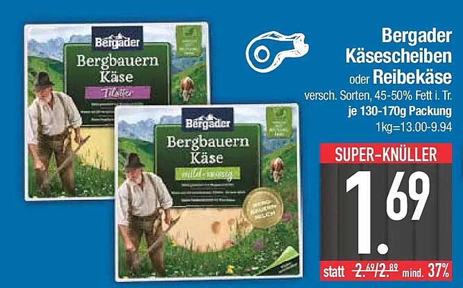 Bergader Käsescheiben oder Reibekäse