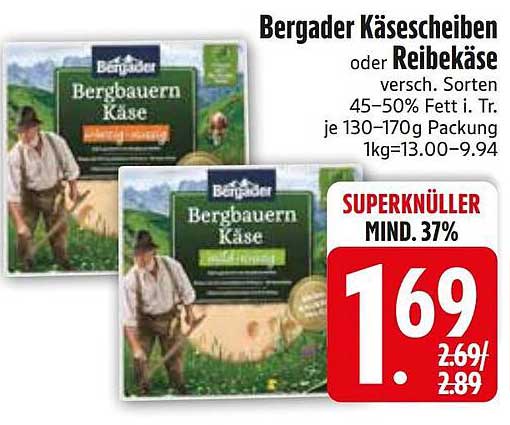 Bergader Käsescheiben oder Reibekäse