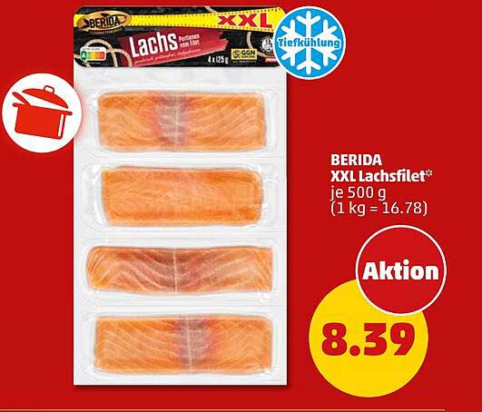 BERIDA XXL Lachsfilet* je 500 g