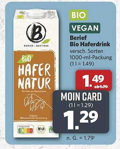 Berief Bio Haferdrink versch. Sorten 1000-ml-Packung