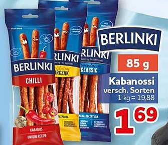 BERLINKI Kabanossi versch. Sorten 85 g