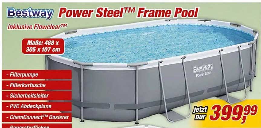 Bestway Power Steel™ Frame Pool inklusive Flowclear™