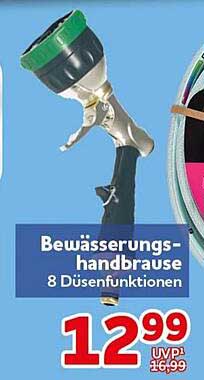 Bewässerungs-handbrause 8 Düsenfunktionen