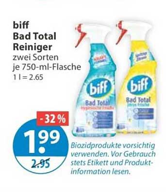 biff Bad Total Reiniger zwei Sorten je 750-ml-Flasche 1 l = 2.65