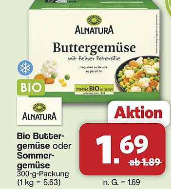 Bio Buttergemüse oder Sommergemüse 300-g-Packung (1 kg = 5.63)