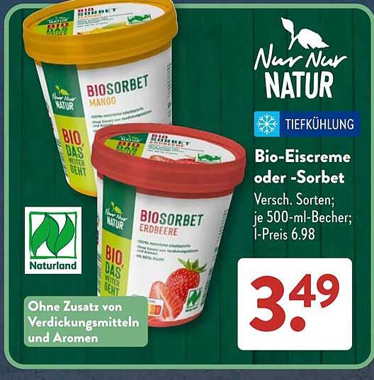 Bio-Eiscreme oder -Sorbet