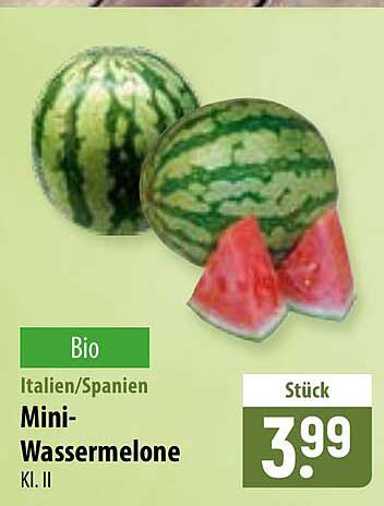 Bio Italien/Spanien Mini-Wassermelone Kl. II