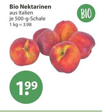 Bio Nektarinen aus Italien je 500-g-Schale 1 kg = 3.98
