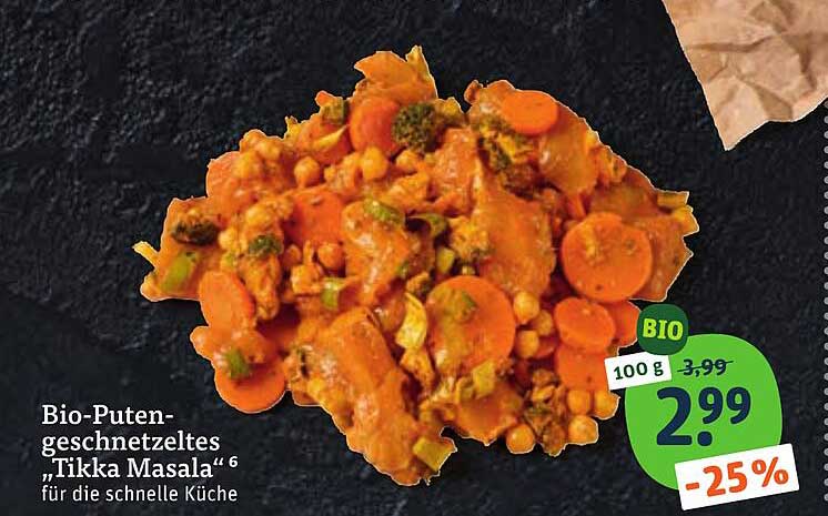 Bio-Puten-geschnetzeltes „Tikka Masala“