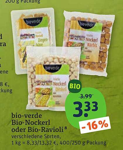 bio-verde Bio-Nockerl oder Bio-Ravioli
