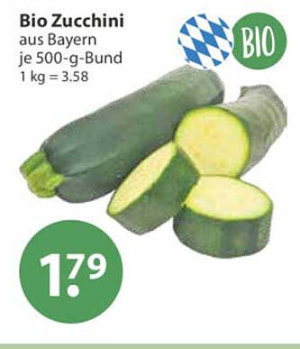 Bio Zucchini aus Bayern je 500-g-Bund 1 kg = 3.58