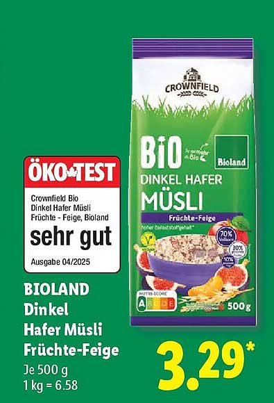 BIOLAND Dinkel Hafer Müsli Früchte-Feige
