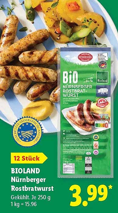 BIOLAND Nürnberger Rostbratwurst