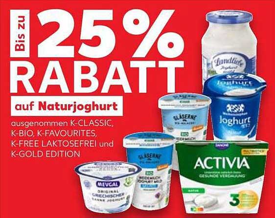 Bis zu 25% Rabatt auf Naturjoghurt
