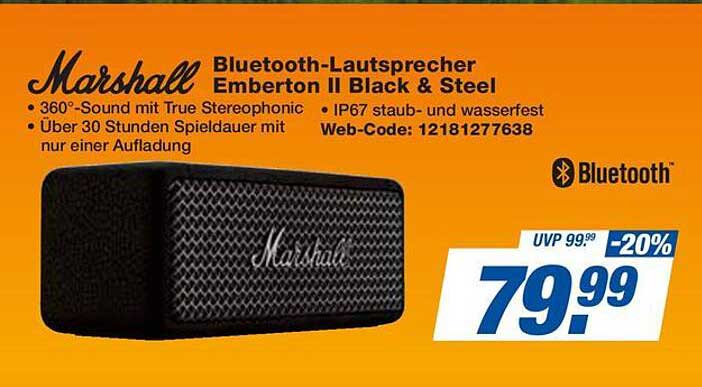 Bluetooth-Lautsprecher Emberton II Black & Steel