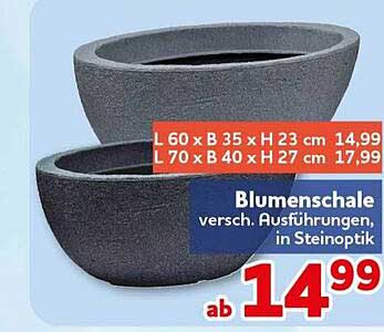 Blumenschale versch. Ausführungen, in Steinoptik