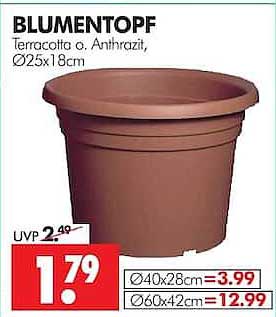 BLUMENTOPF Terracotta o. Anthrazit, Ø25x18cm