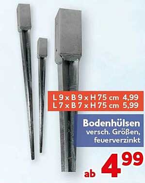 Bodenhülsen versch. Größen, feuerverzinkt