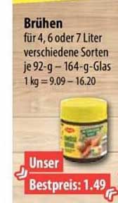 Brühen für 4, 6 oder 7 Liter verschiedene Sorten je 92-g – 164-g-Glas