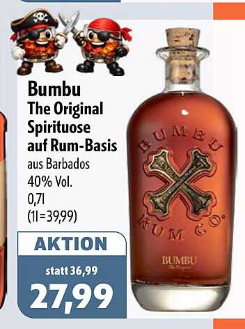 Bumbu The Original Spirituose auf Rum-Basis aus Barbados 40% Vol. 0,7l