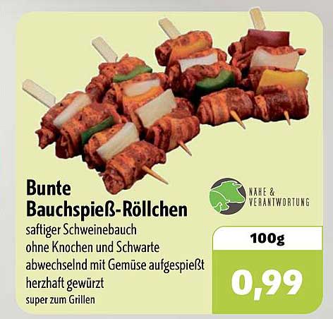 Bunte Bauchspieß-Röllchen