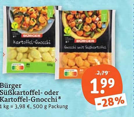 Bürger Süßkartoffel- oder Kartoffel-Gnocchi