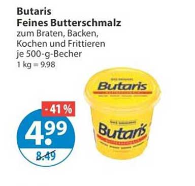 Butaris Feines Butterschmalz zum Braten, Backen, Kochen und Frittieren je 500-g-Becher 1 kg = 9.98