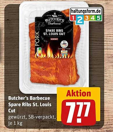 Butcher’s Barbecue Spare Ribs St. Louis Cut