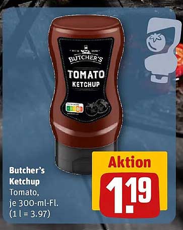 Butcher’s Ketchup Tomato, je 300-ml-Fl. (1 l = 3.97)