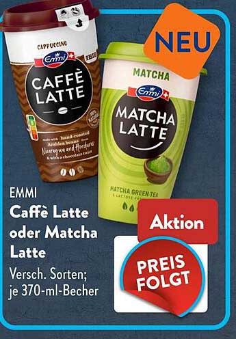 Caffè Latte oder Matcha Latte