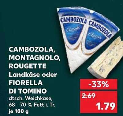 CAMBOZOLA, MONTAGNOLO, ROQUETTE Landkäse oder FIORELLA DI TOMINO