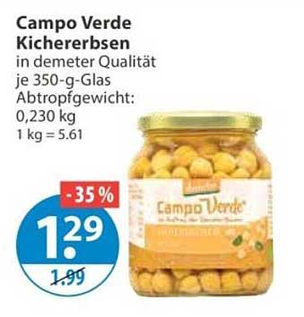 Campo Verde Kichererbsen in demeter Qualität je 350-g-Glas