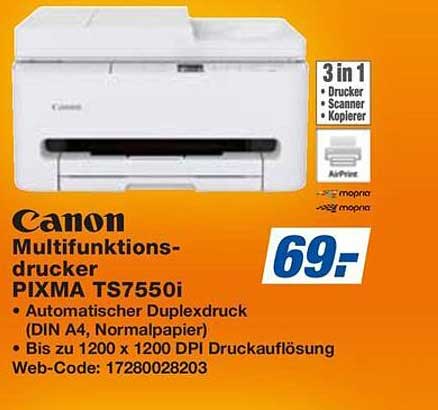 Canon Multifunktionsdrucker PIXMA TS7550i