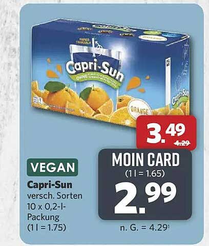 Capri-Sun versch. Sorten 10 x 0,2-l-Packung (1 l = 1,75)