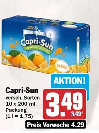 Capri-Sun versch. Sorten 10 x 200 ml Packung (1 l = 1.75)