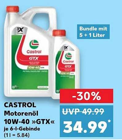 CASTROL Motorenöl 10W-40 »GTX« je 6 l-Gebinde (1 l = 5.84)