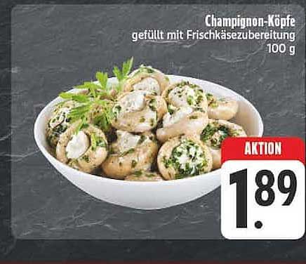Champignon-Köpfe gefüllt mit Frischkäsezubereitung 100 g