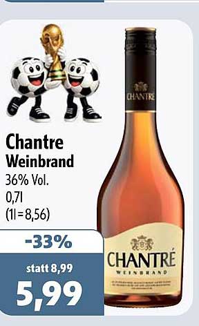 Chantré Weinbrand 36% Vol. 0,7l (1l=8,56)