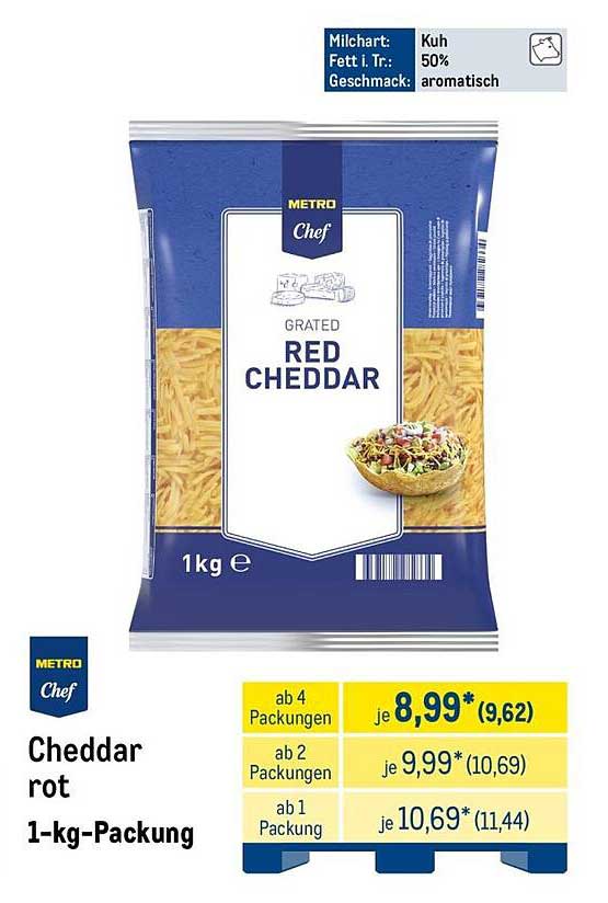Cheddar rot 1-kg-Packung