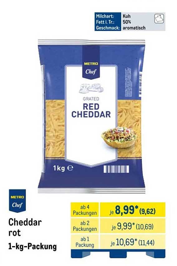 Cheddar rot 1-kg-Packung