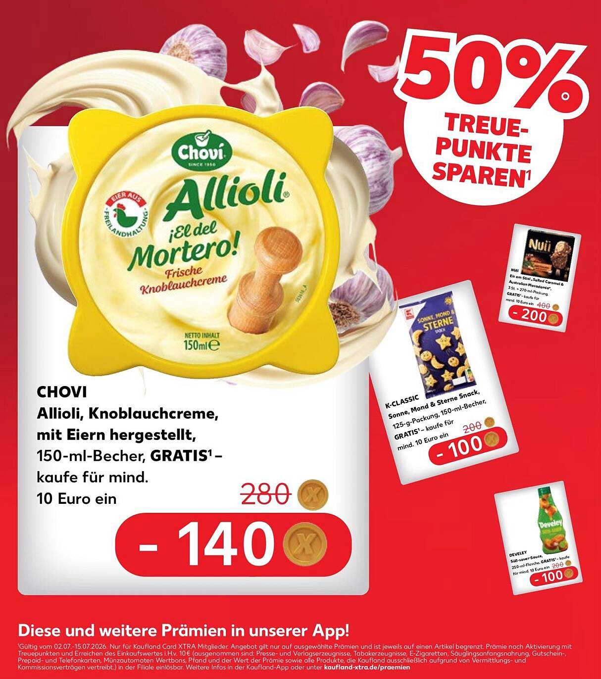 CHOVI Allioli, Knoblauchcreme, mit Eiern hergestellt, 150-ml-Becher, GRATIS¹– kaufe für mind. 10 Euro ein