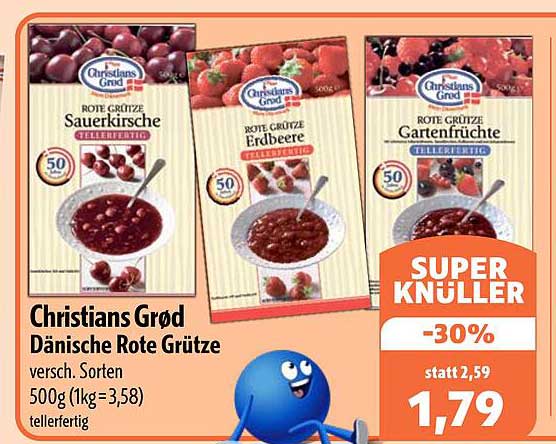 Christians Gred Dänische Rote Grütze versch. Sorten 500g (1kg=3,58) tellerfertig
