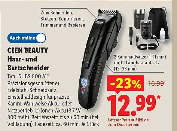 CIEN BEAUTY Haar- und Bartschneider