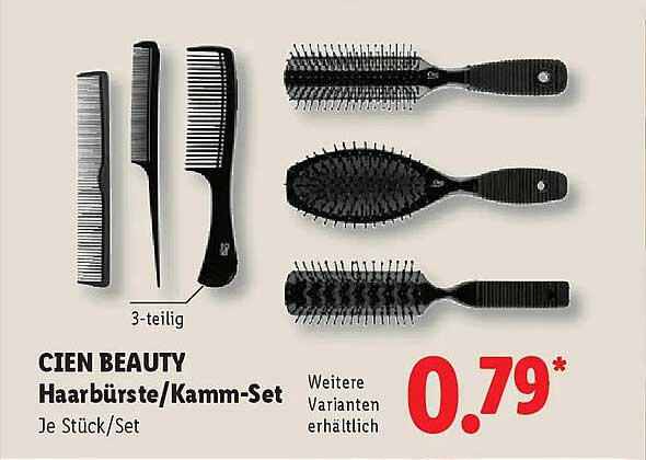 CIEN BEAUTY Haarbürste/Kamm-Set