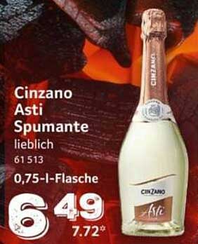 Cinzano Asti Spumante lieblich 0,75-l-Flasche